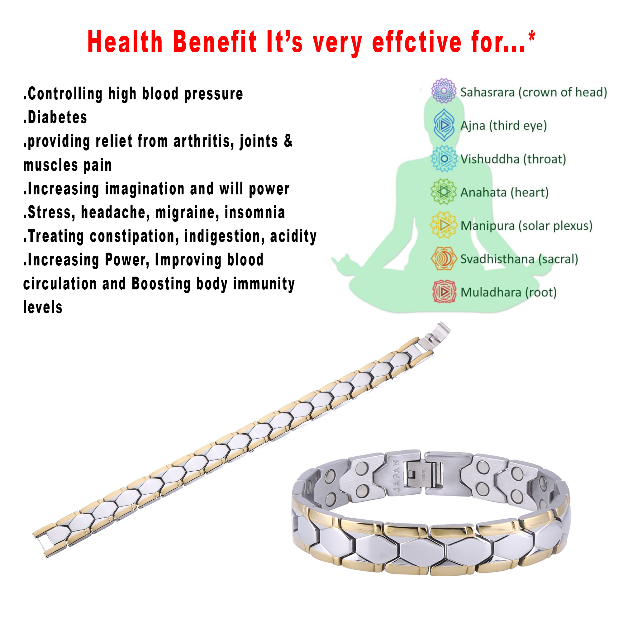 Bio Magnetic Titanium Health Bracelet  Amazheal